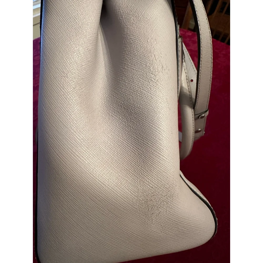 MCM Light Gray/Lavender Leather Satchel w/ Crossbody Strap - Picture 5 of 12